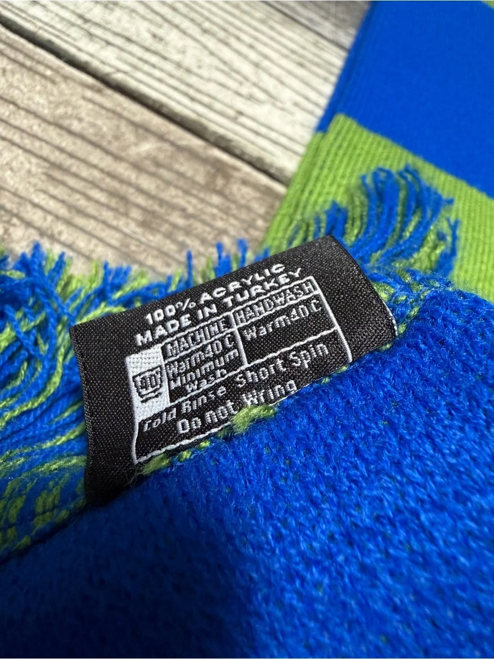 Ruffneck Seattle Sounders Fc MLS Scarf Blue Green Acrylic